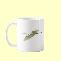 Great White Egret in Flight mugs