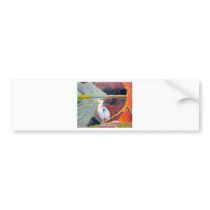 Great White Heron Impressionist Painting Bumper Stickers