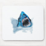 Great White Shark Attack Painting mousepads