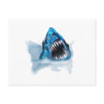 Great White Shark Attack Painting Post Card