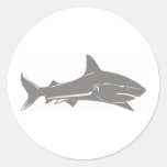 Great White Shark Round Stickers