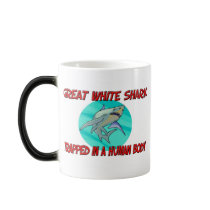 Great White Shark trapped in a human body mugs