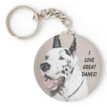 GreatDaneED, I LOVE GREAT DANES! keychains