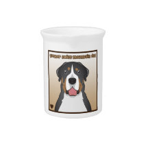 Greater Swiss Mountain Dog Cartoon Beverage Pitcher