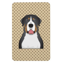 Greater Swiss Mountain Dog Cartoon Rectangular Magnets