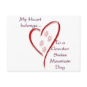 Greater Swiss Mountain Dog Heart Belongs postcards by GreyWolfCreation Greater Swiss Mountain Dog Heart Belongs postcards