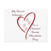 Greater Swiss Mountain Dog Heart Belongs postcards