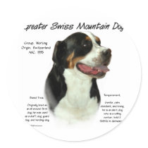 Greater Swiss Mountain Dog History Design stickers