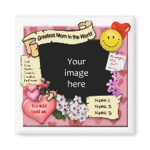 Greatest Mom Photo-Frame Fridge Magnets