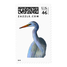 GreatWhiteHeron : Great Egret Vertical2 Postage