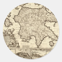 Grecia 1688/mapa peloponense griego pegatinas  