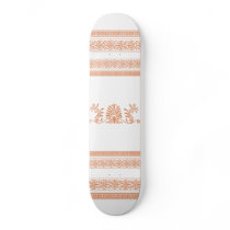 Grecian Style White and Orange Girls Skateboard