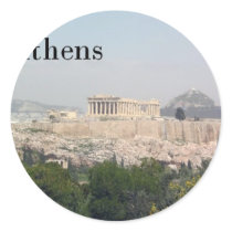 Greece Athens Acropolis Round Sticker