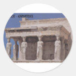 Greece Athens Parthenon-karyatides (St.K) Round Sticker