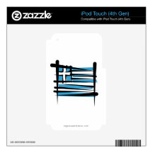 Greece Brush Flag Skins For iPod Touch 4G