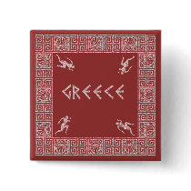 greece design pinback button