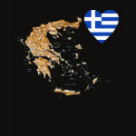 Greece Flag Heart Map Fitted AA T-Shirt