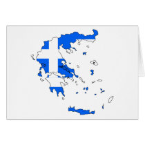 Greece flag map card