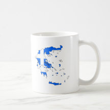 Greece flag map coffee mugs