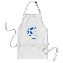 Greece Flag Map full size Aprons