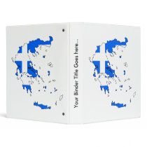 Greece Flag Map full size 3 Ring Binders