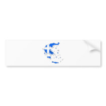 Greece Flag Map full size Bumper Stickers