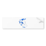 Greece Flag Map full size Bumper Stickers