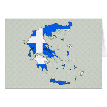 Greece Flag Map full size Card