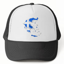 Greece Flag Map full size Mesh Hats