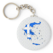 Greece Flag Map full size Key Chains