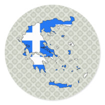 Greece Flag Map full size Stickers