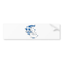 Greece Flag Map GR Bumper Sticker