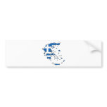 Greece Flag Map GR Bumper Sticker