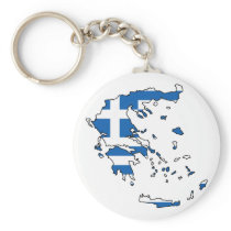 Greece Flag Map GR Key Chain