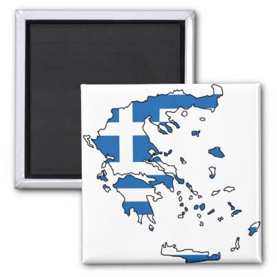 Greece Flag Map GR Fridge Magnets