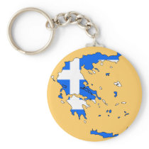 Greece flag map key chains
