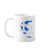Greece flag map coffee mugs