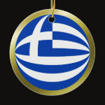 Greece Fisheye Flag Ornament