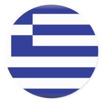 Greece Flag Round Sticker