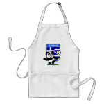 This adorable little panda is too cute! He's featured in front of a large flag from Greece and ready to play football and score some goals. This cute design is perfect for football players and soccer fans.