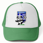 This adorable little panda is too cute! He's featured in front of a large flag from Greece and ready to play football and score some goals. This cute design is perfect for football players and soccer fans.