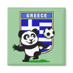 This adorable little panda is too cute! He's featured in front of a large flag from Greece and ready to play football and score some goals. This cute design is perfect for football players and soccer fans.