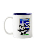 This adorable little panda is too cute! He's featured in front of a large flag from Greece and ready to play football and score some goals. This cute design is perfect for football players and soccer fans.