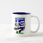 This adorable little panda is too cute! He's featured in front of a large flag from Greece and ready to play football and score some goals. This cute design is perfect for football players and soccer fans.