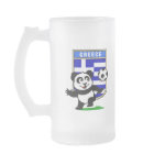 This adorable little panda is too cute! He's featured in front of a large flag from Greece and ready to play football and score some goals. This cute design is perfect for football players and soccer fans.