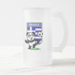 This adorable little panda is too cute! He's featured in front of a large flag from Greece and ready to play football and score some goals. This cute design is perfect for football players and soccer fans.