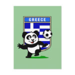 This adorable little panda is too cute! He's featured in front of a large flag from Greece and ready to play football and score some goals. This cute design is perfect for football players and soccer fans.