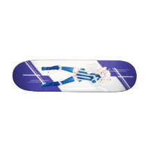 Greece Manga girl dressed in Flag - Greek Skate Deck