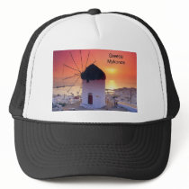 Greece Mykonos Sunset (St.K) Trucker Hat