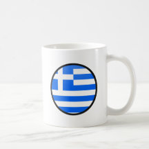 Greece quality Flag Circle Coffee Mugs